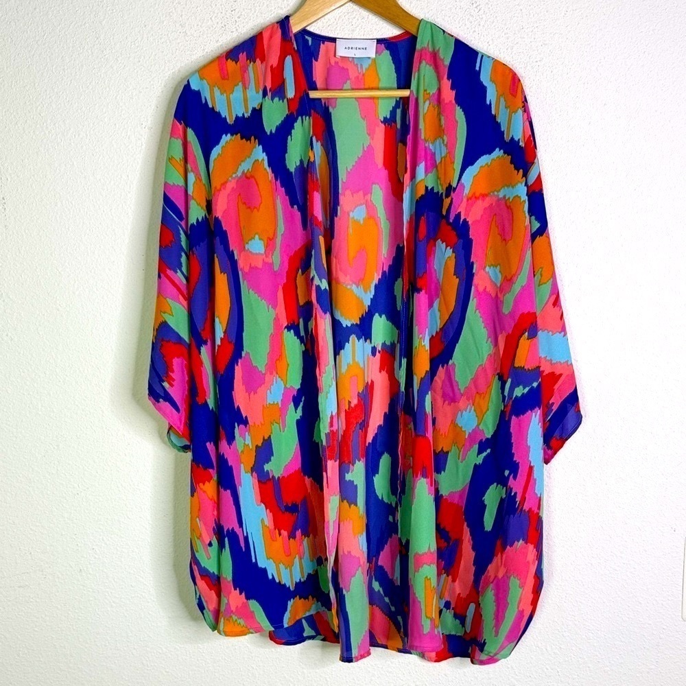 Adrienne colorful paintbrush kimono size large no wear